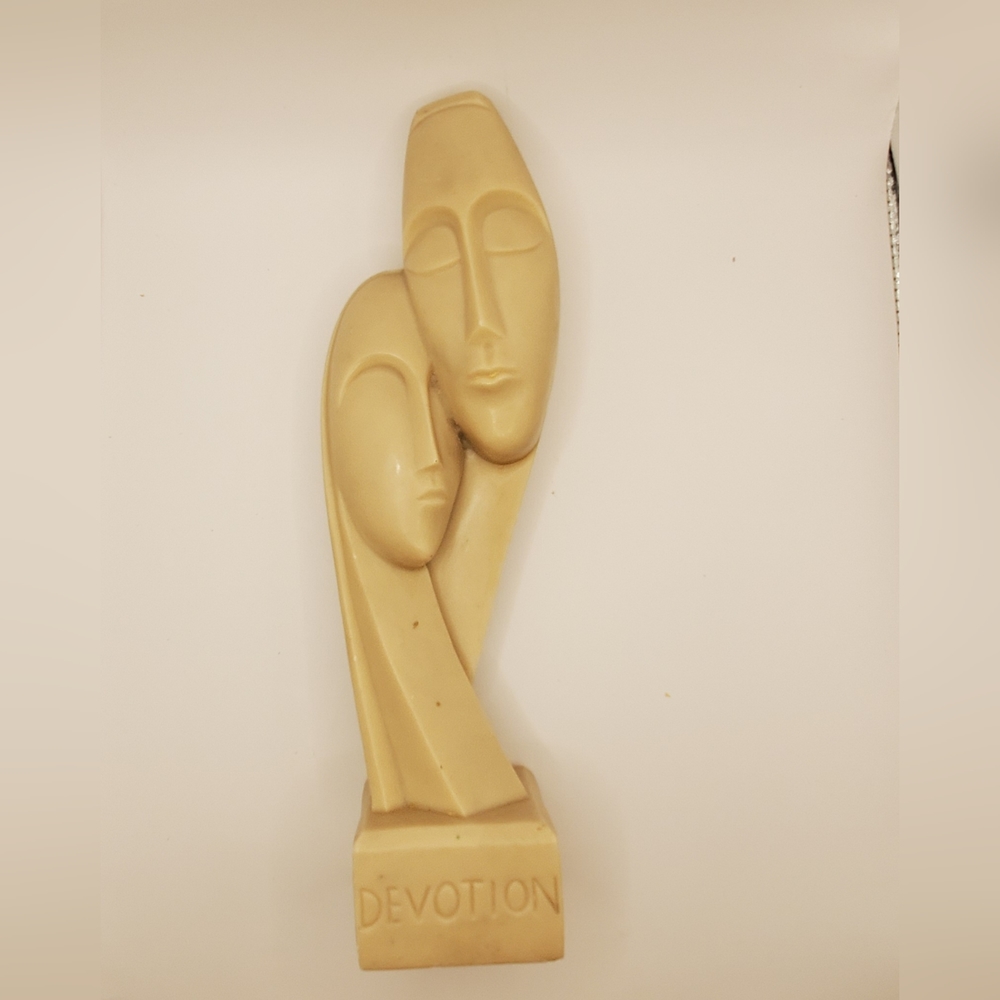 Devotion Cycladic Idol Love Between Couple Statue Marble Handmade Sculpture